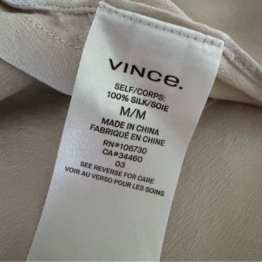 Vince Drape Panel Silk Midi Skirt in Sandstone Size M - Picture 9 of 10